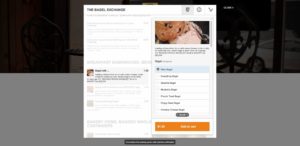 The Bagel Exchange Online Order Screen