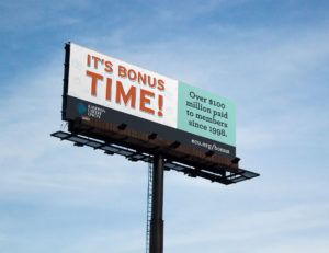 ECU extraordinary dividend billboard
