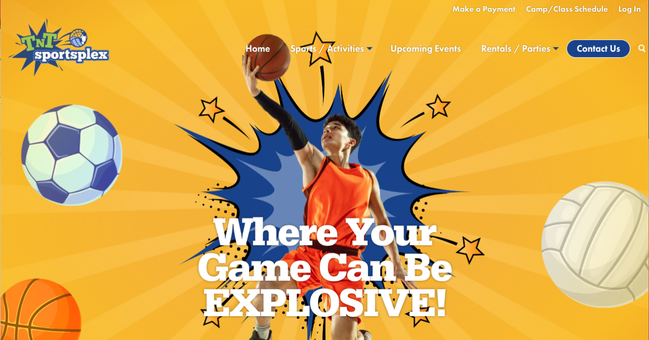 TNT Sportsplex home page preview