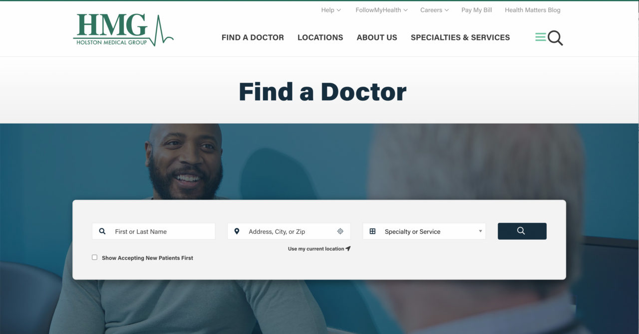 HMG Find A Doctor search