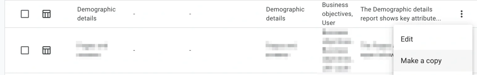 Copy existing custom report in Google Analytics