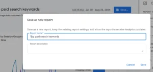 Save ad keywords